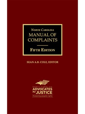 cover image of North Carolina Manual of Complaints
